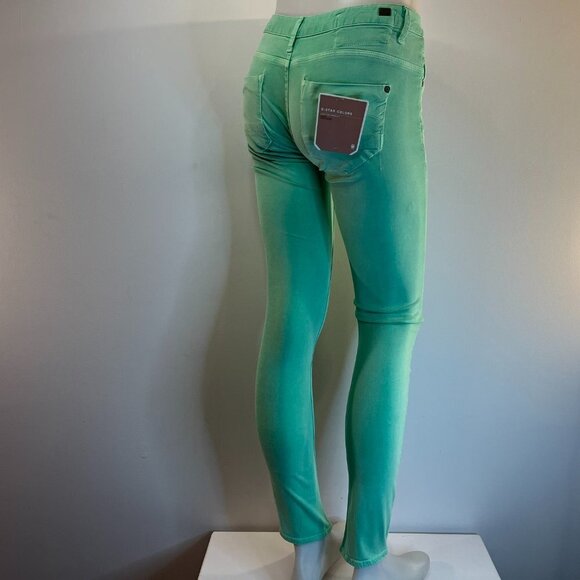 G-Star Raw Women's New Radar Skinny Jade Green Color Jeans - Size 25 x 32 - NWT - Picture 6 of 7